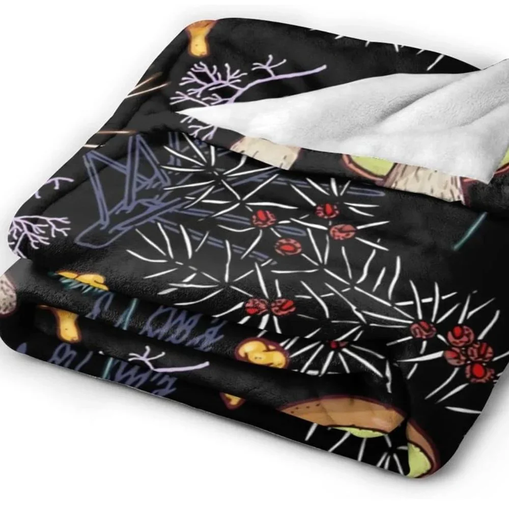 Wild Forest Mushrooms Throw Blanket